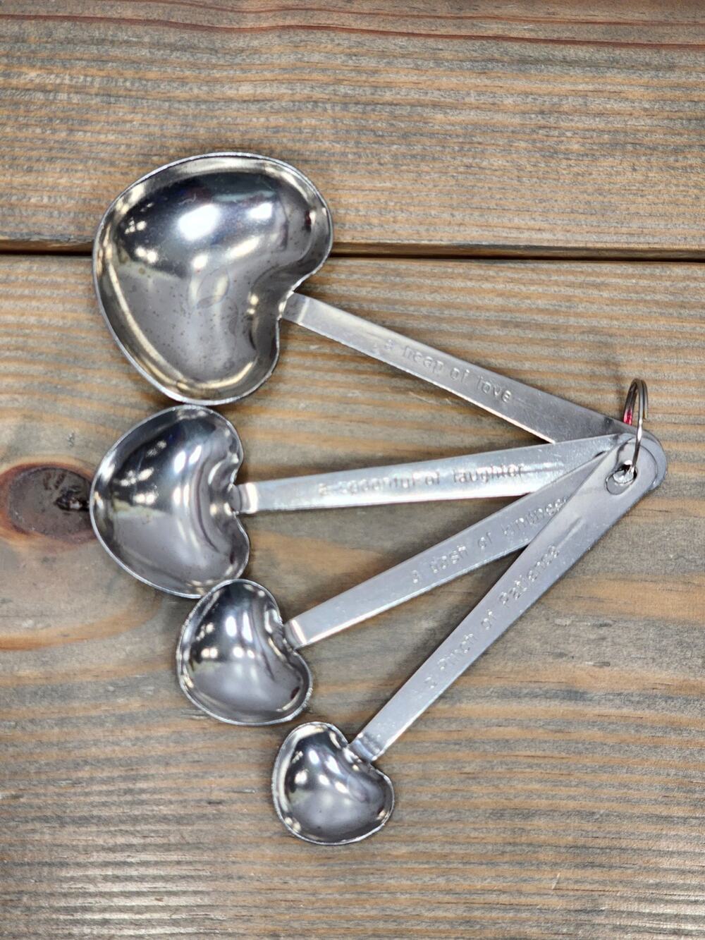 Kate Aspen Love Without Measure Heart Shaped Measuring Spoons Stainless Steel